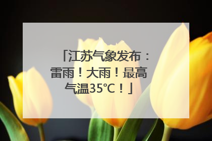 江苏气象发布：雷雨！大雨！最高气温35℃！